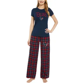 Lids Women's Concepts Sport Navy/Red Houston Texans Arctic T-Shirt & Flannel Pants Sleep Set